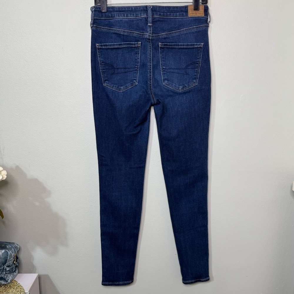 American Eagle AE Next Level High Waisted Jegging Dark Skinny Jeans Size 8 - Picture 4 of 11